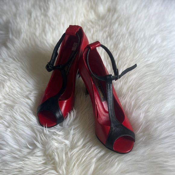 Bellarini Red & Black Heels - Picture 1 of 3